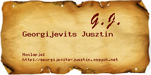 Georgijevits Jusztin névjegykártya